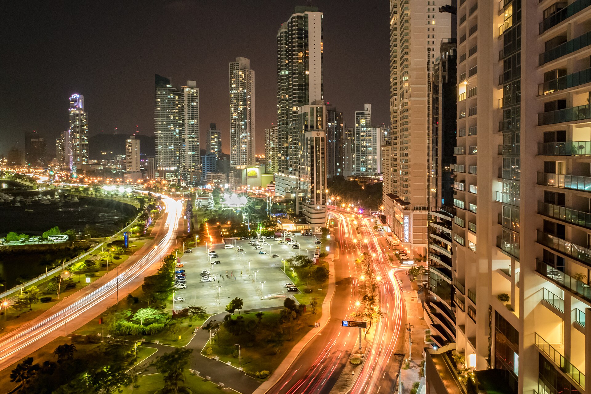 Panama City skyline at night